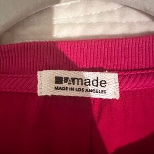 LA Made red silky crew neck top size S